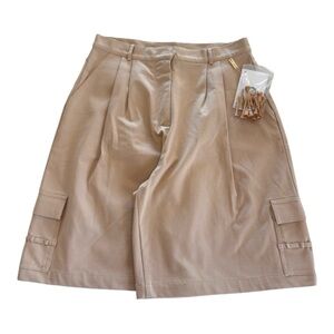 NWT St. John Sport Beige Wide Leg Shorts - Sz 14